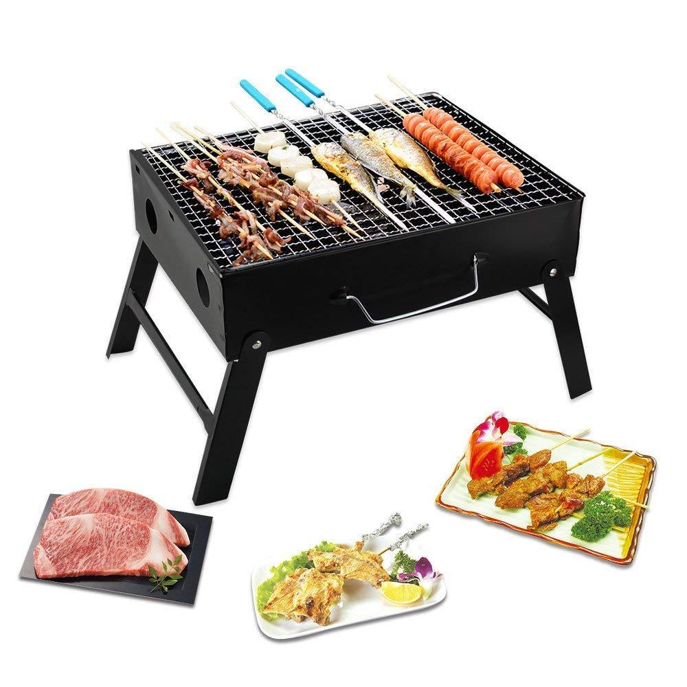 Black folding barbeque charcoal grill oven Black folding barbeque charcoal grill oven